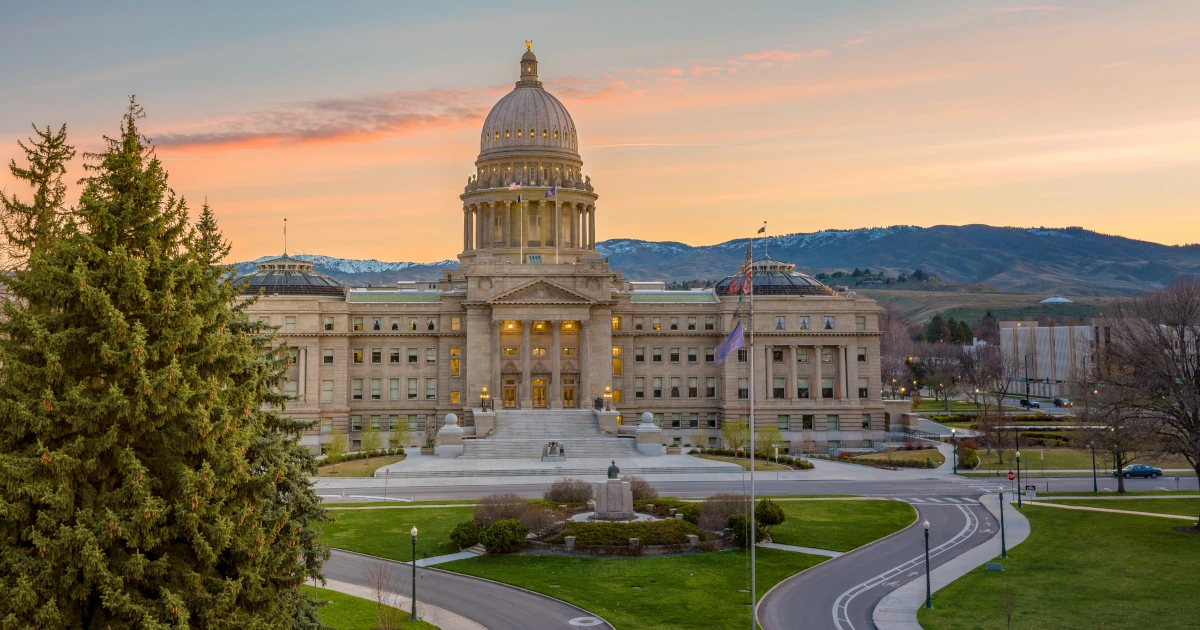 The Capitol Building for the state of Idaho at sunset | Swyft Filings
