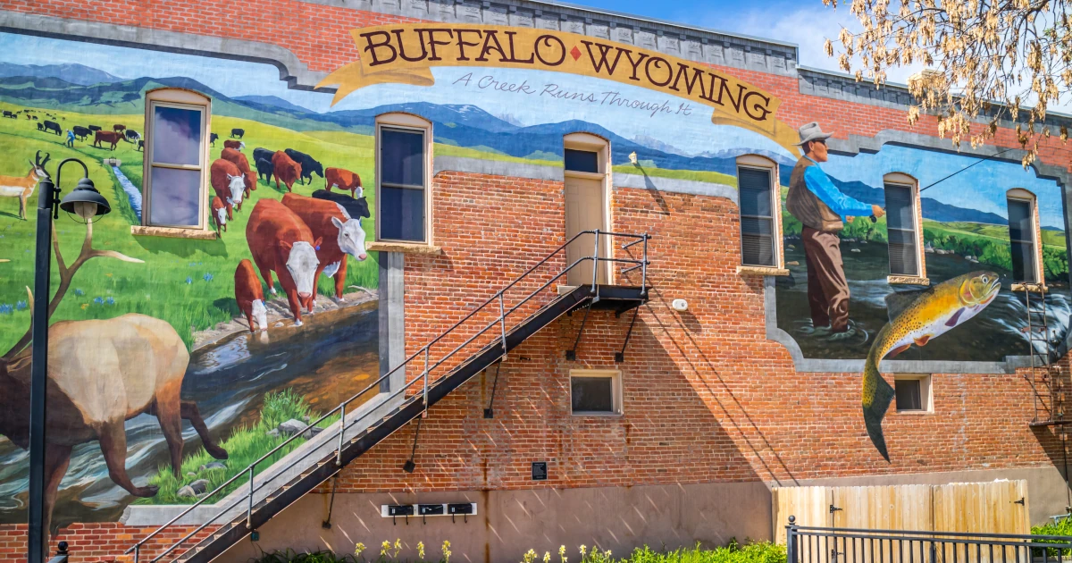 A welcoming signboard at the beautiful city of Buffalo Wyoming