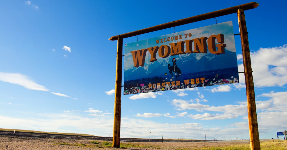 Welcome to Wyoming sign Near Cheyenne