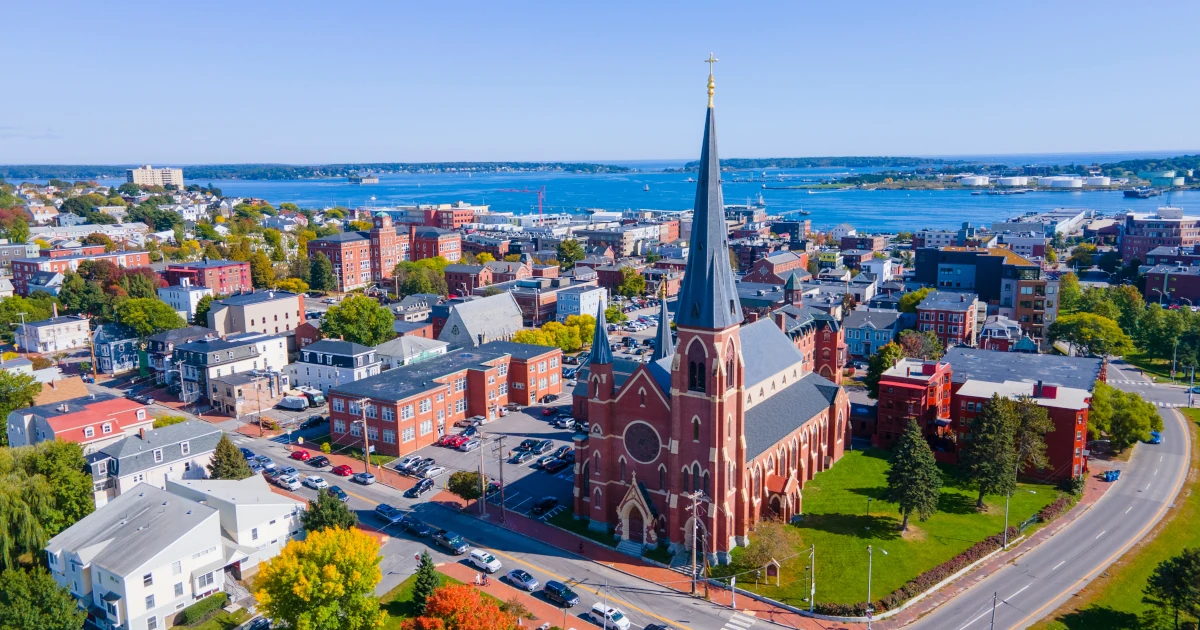 Portland Cathedral of the Immaculate Conception in downtown Portland Maine