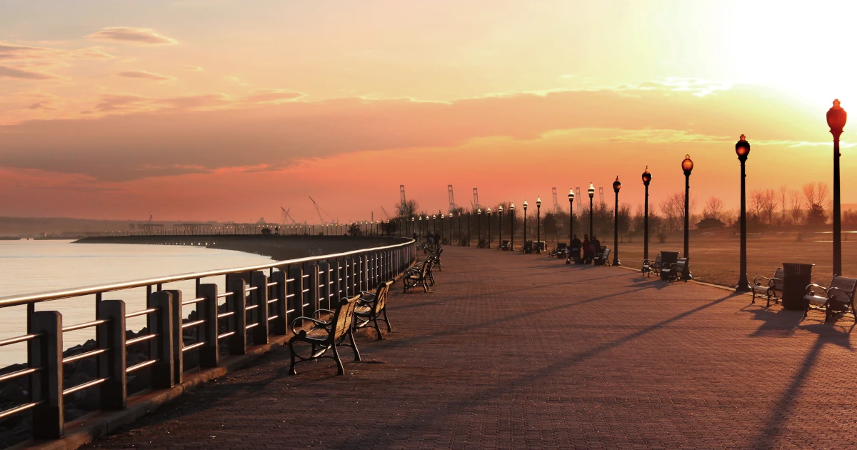 A New Jersey boardwalk at sunset | Swyft Filings