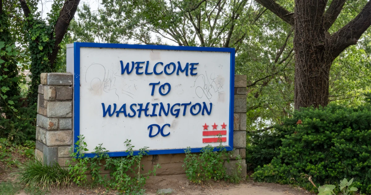 Welcome to Washington DC Sign