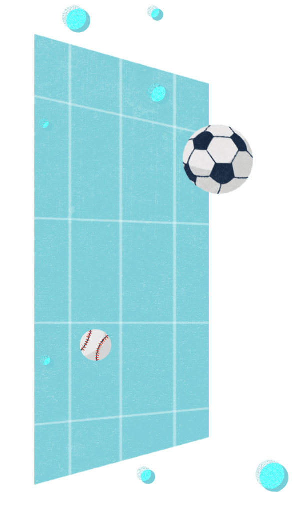 various sports balls over single geometric plane