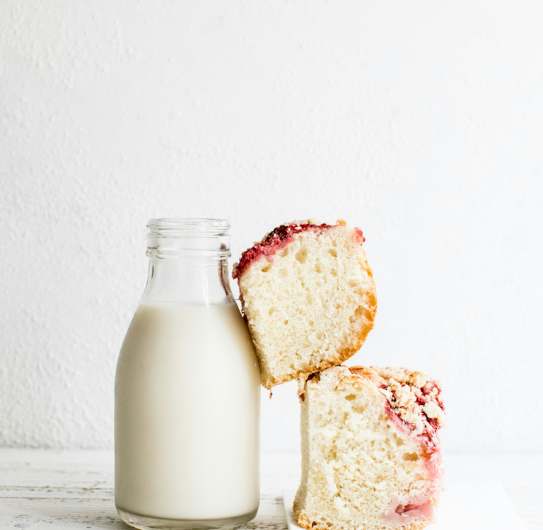 milk with cake