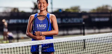 Female tennis athlete representing the topic of NIL, name image likeness.
