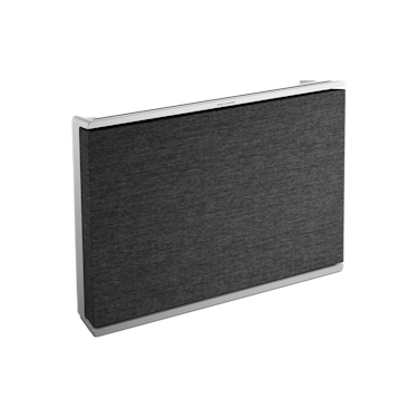 Beosound level natural aluminium dark grey with IF design award logo and Cradle 2 Cradle certificate logo