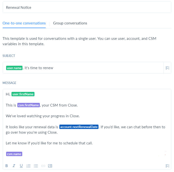 Use data from Vitally to automatically personalize your emails