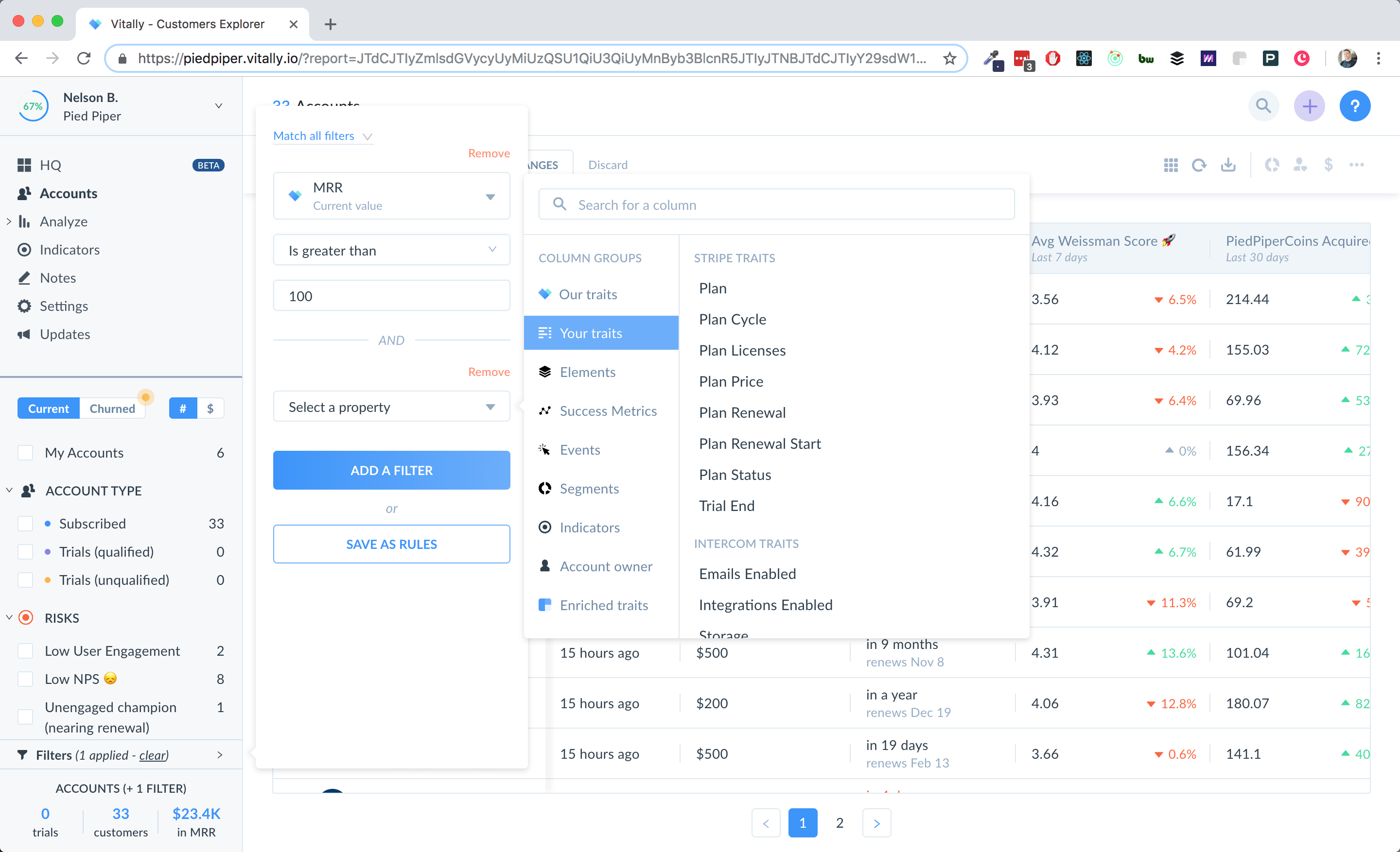 Report on your Intercom data in Vitally