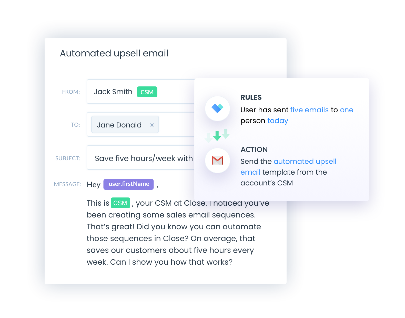 Create automated emails based on customer milestones