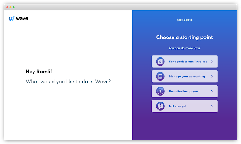 Wave user onboarding Wave user onboarding