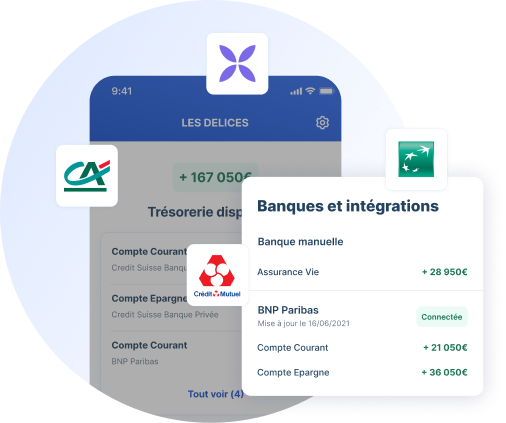 Visualisez les soldes pour tous vos comptes en banque