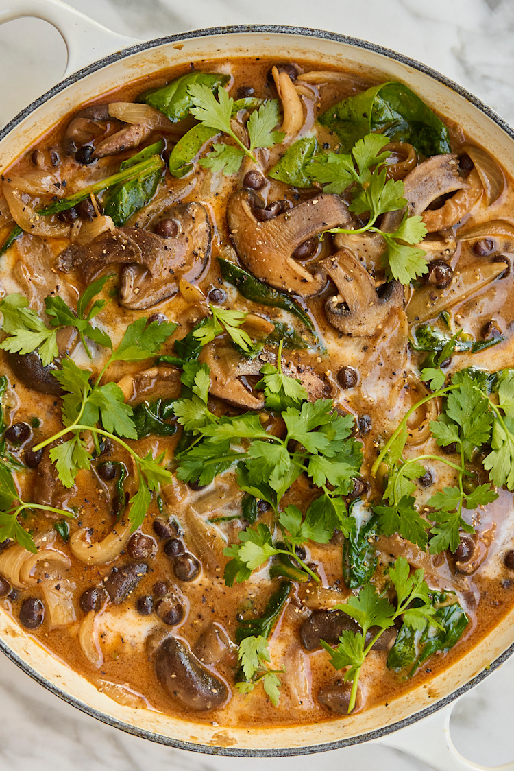 One-Pan Mushroom & Spinach Stew