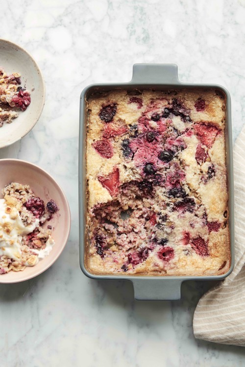 Slow-Baked Creamy Berry & Coconut Oats