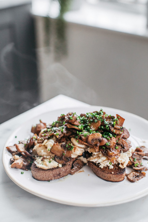 Glazed Miso Mushrooms With Butter Bean Toast