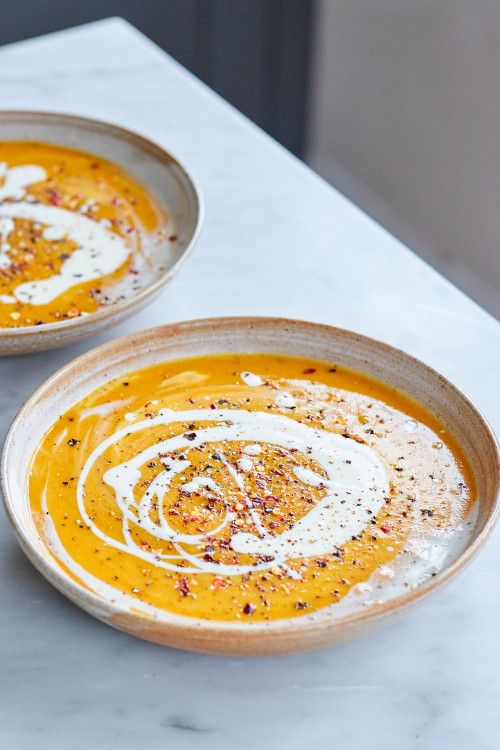 Curried Sweet Potato & Red Lentil Soup