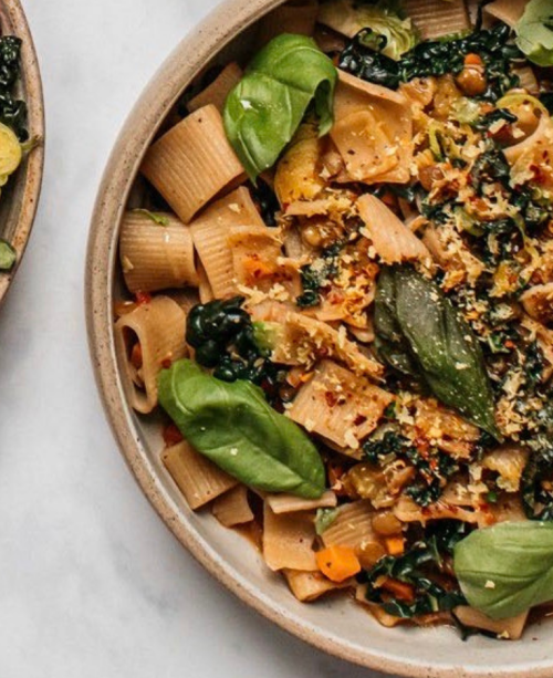 Lentil Bolognese With Wilted Greens