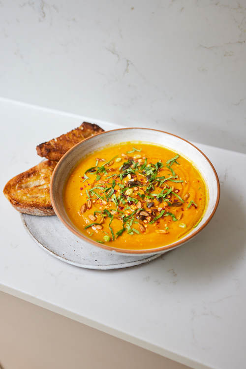 Roasted Carrot, Squash & Ginger Soup 
