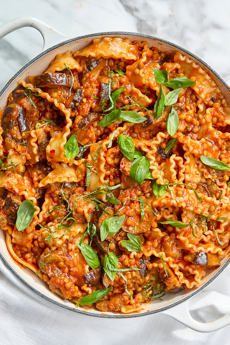 Simple Aubergine & Lentil Ragu