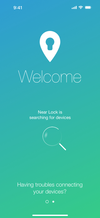 Near Lock app welcome screen