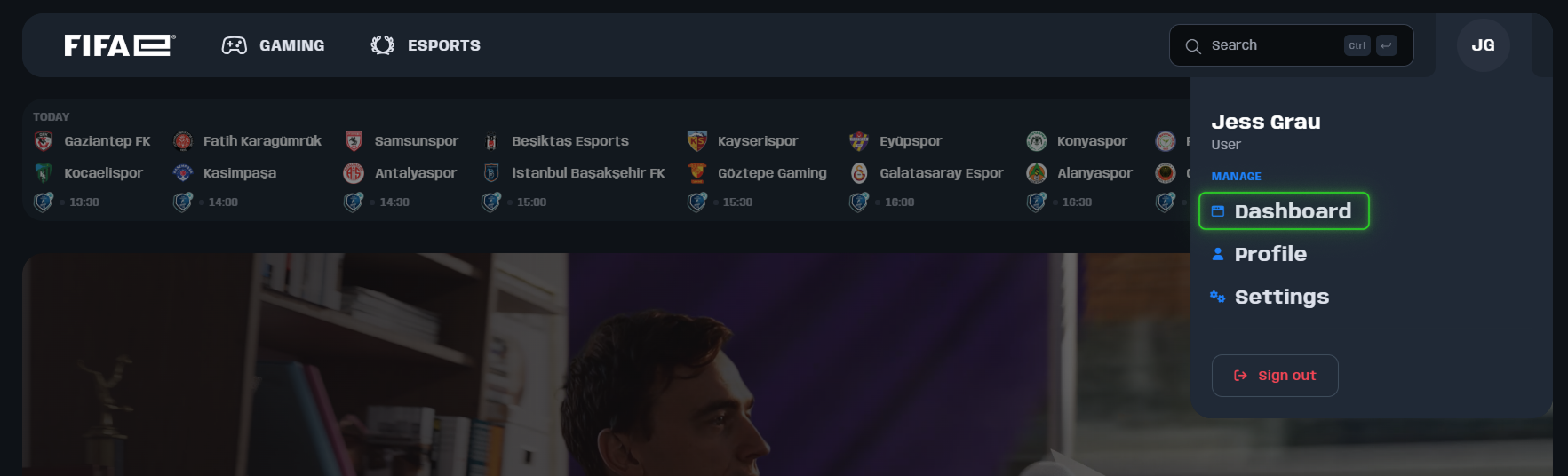 FIFA.GG Access to dashboard