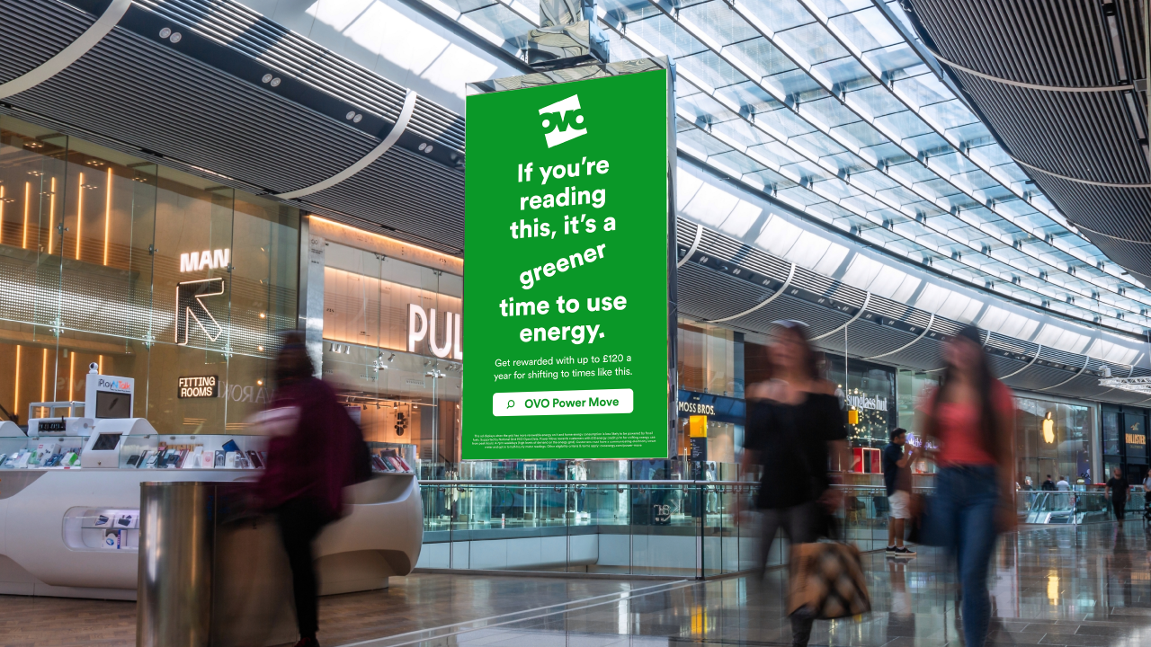Leading UK energy supplier activated a programmatic DOOH campaign only when the national grid was being powered by a higher proportion of renewable energy sources.