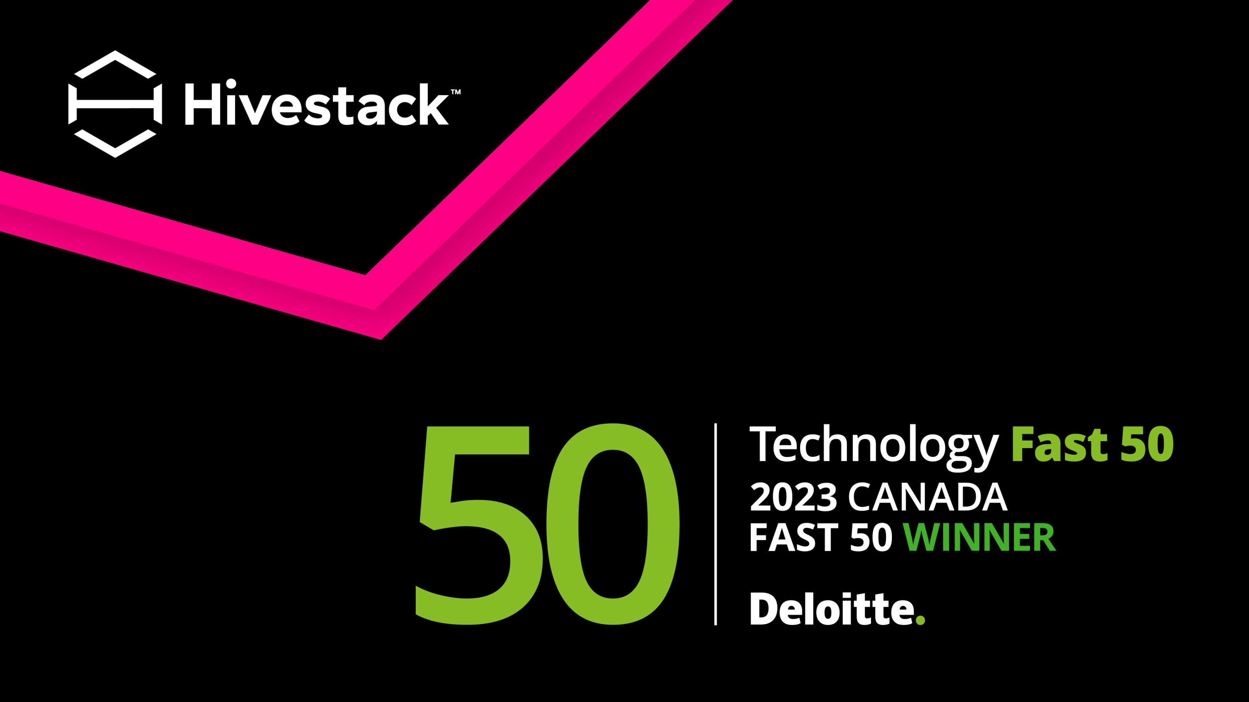 Hivestack a été nommée au palmarès Technologie Fast 50MC 2023 de Deloitte pour la croissance rapide de ses revenus, son esprit d’entrepreneuriat et son innovation audacieuse.