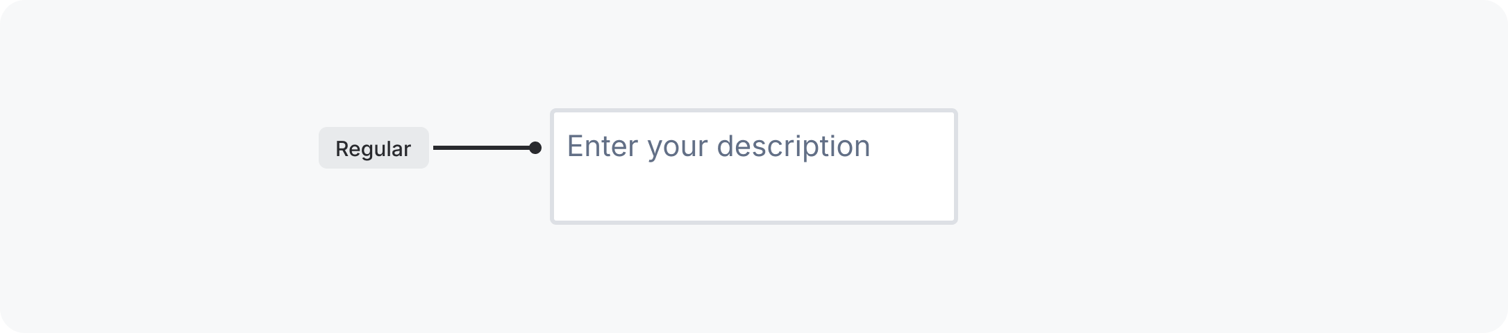 A simple example of a text box with the placeholder text being labelled "Regular"