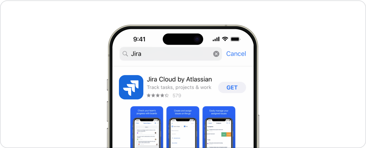 Contained Jira and Confluence icons shown in the mobile app store.
