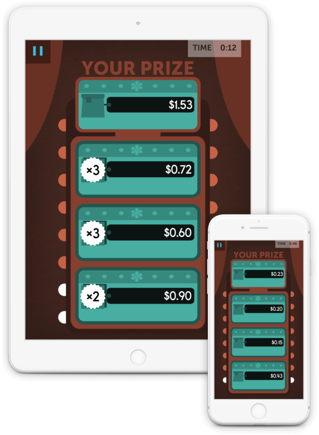 Pick the most expensive prizes to exercise your quick estimation skills.