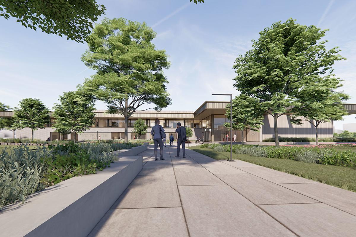 Impressie toekomstig trainingscomplex Sportcampus Diekman