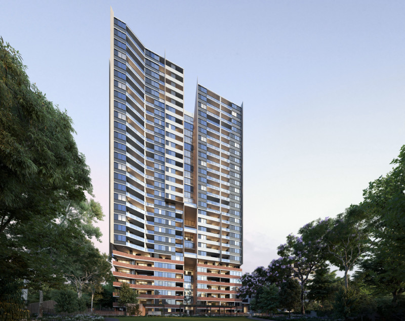 Render of The Macquarie Collection at 5 Halifax Street, Macquarie Park, Sydney.