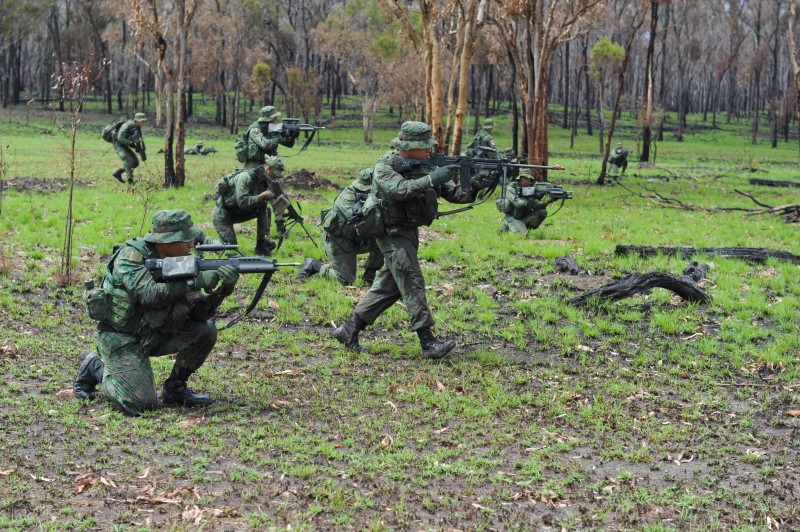 Training sessions at the Australian Defence Force base in Central Queensland where AllRoads was contracted to upgrade roads and drainage.