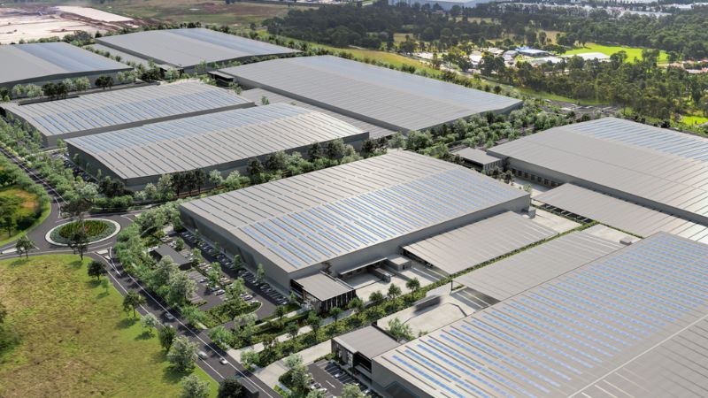 eight industrial sheds within ISPT's Summit development in Western Sydney.