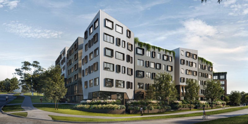 Building D, part of the first stage of The Borough, a build-to-rent project in Canberra's Denman Prospect by Canberra Airport's property arm, Capital Estate Developments.