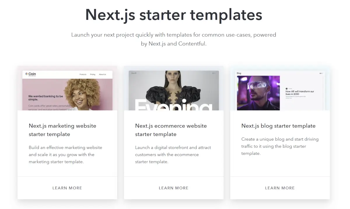 The Contentful Next.js starter templates