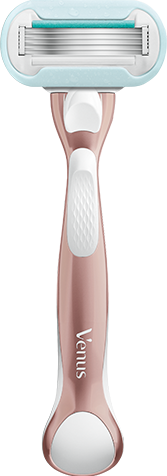 Gillette Venus PRO Smooth Sensitive women's razor with a sleek rose gold handle and three-blade design for a smooth shaving experience.