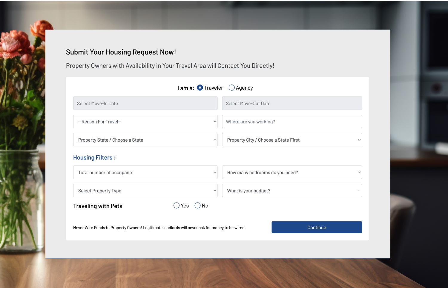 Submit a housing request