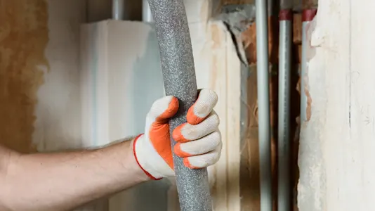 Adding pipe insulation
