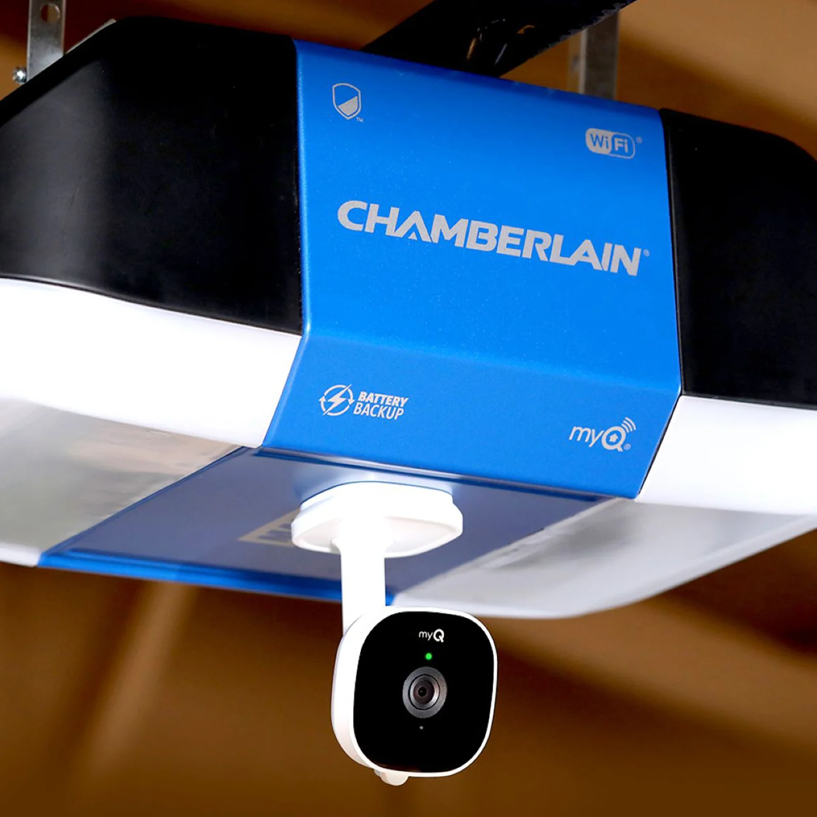 A garage door camera