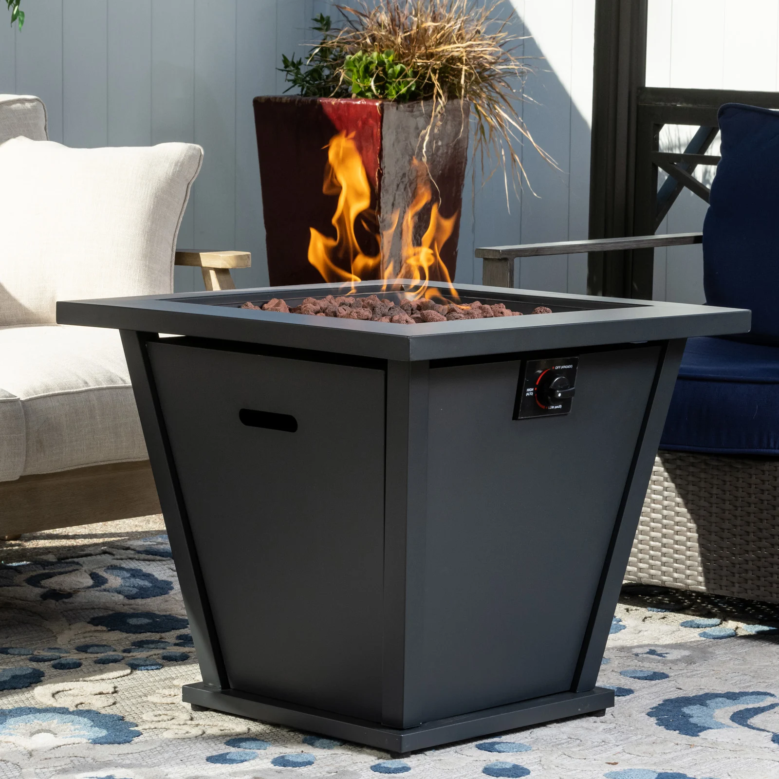 A fire pit table