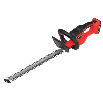 A cordless hedge trimmer
