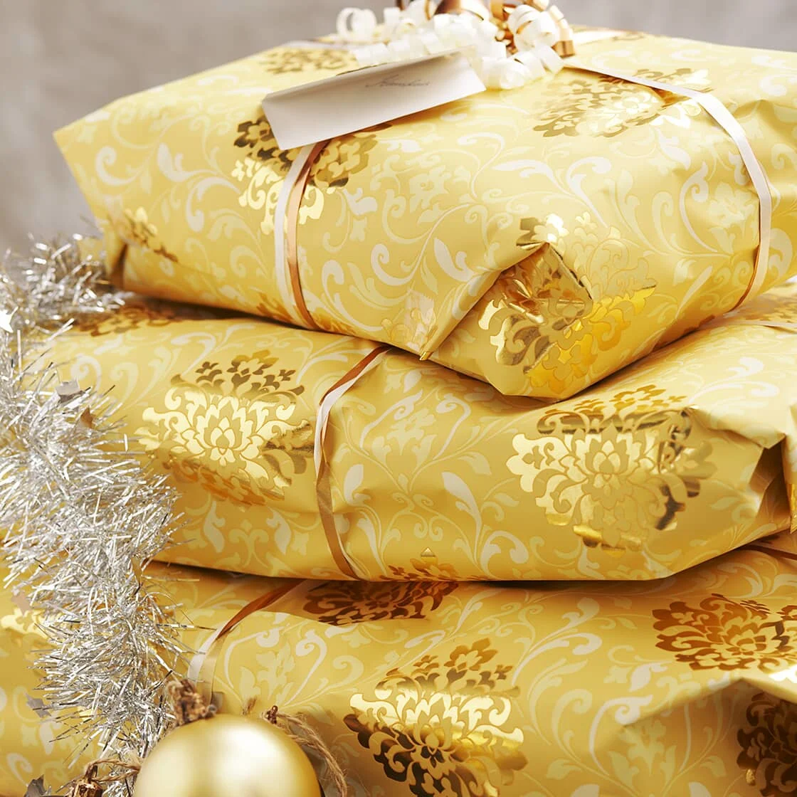 gold gift wrap
