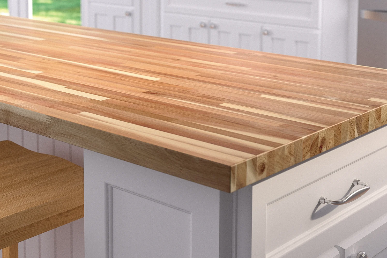 A wood countertop