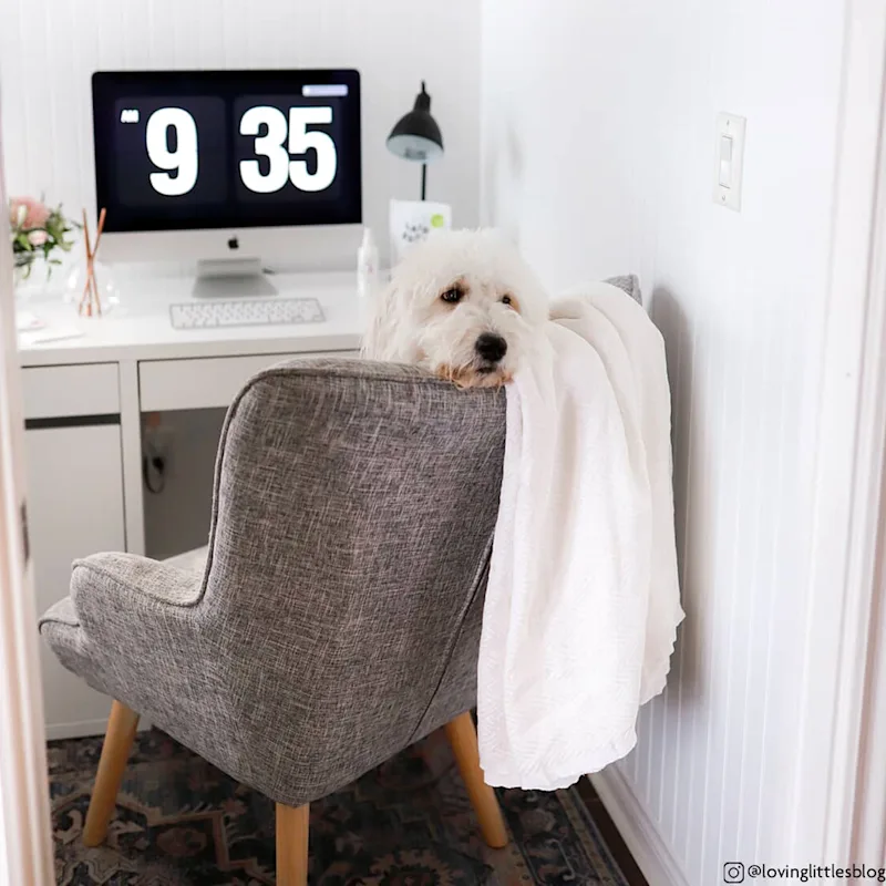White, glamor style home office