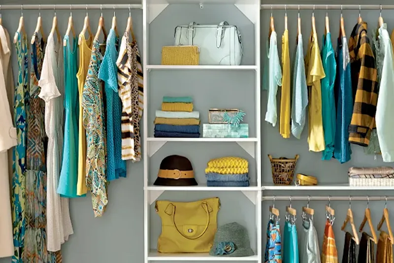 Image of a closet with white shelves installed