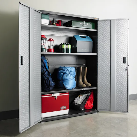 open garage storage shelves