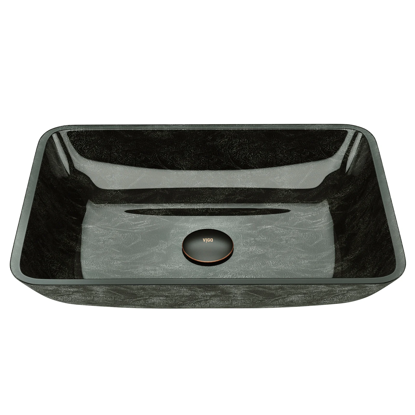 A black vessel sink