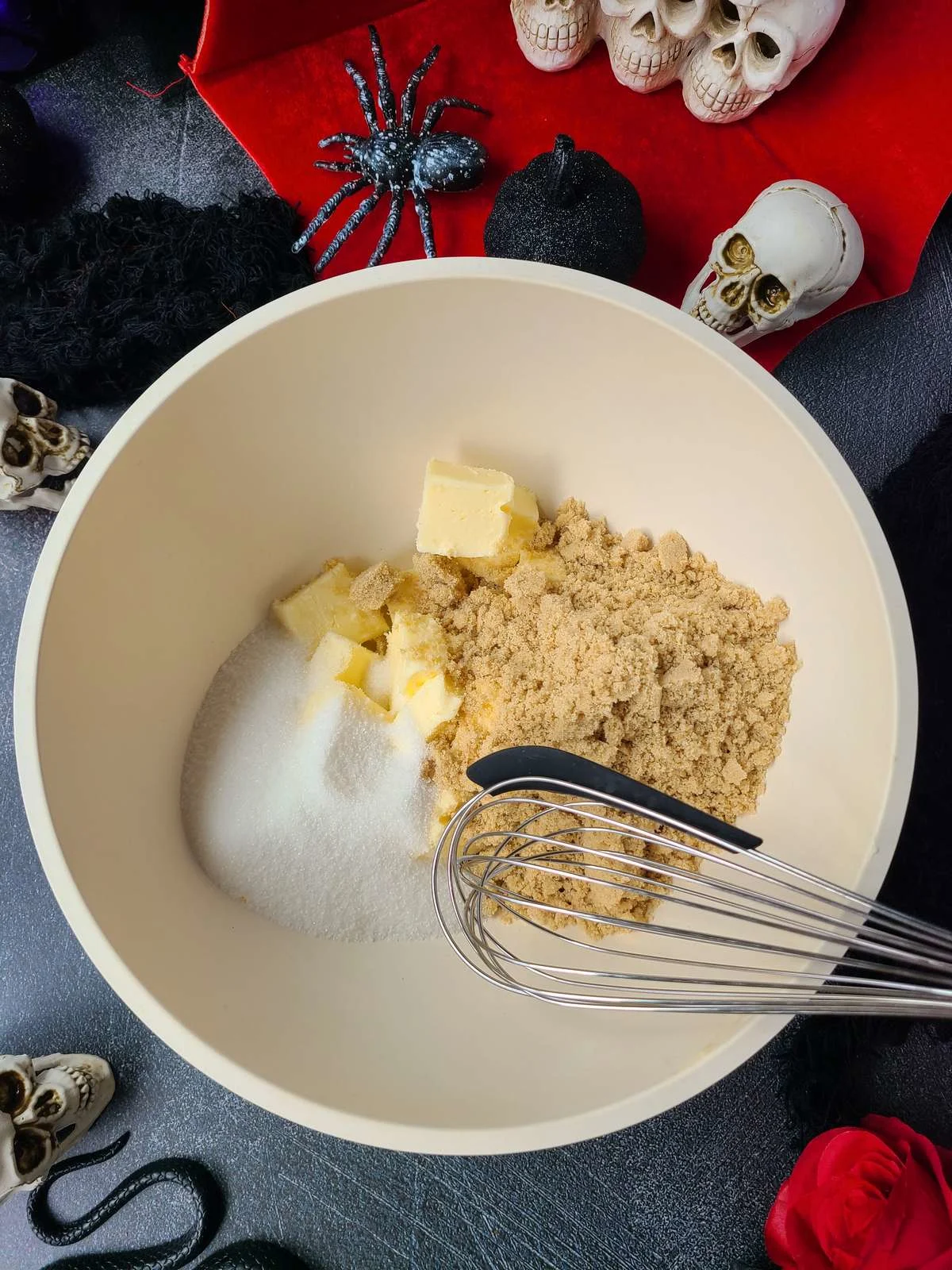 Step 1- Vampire cookies - butter and sugars