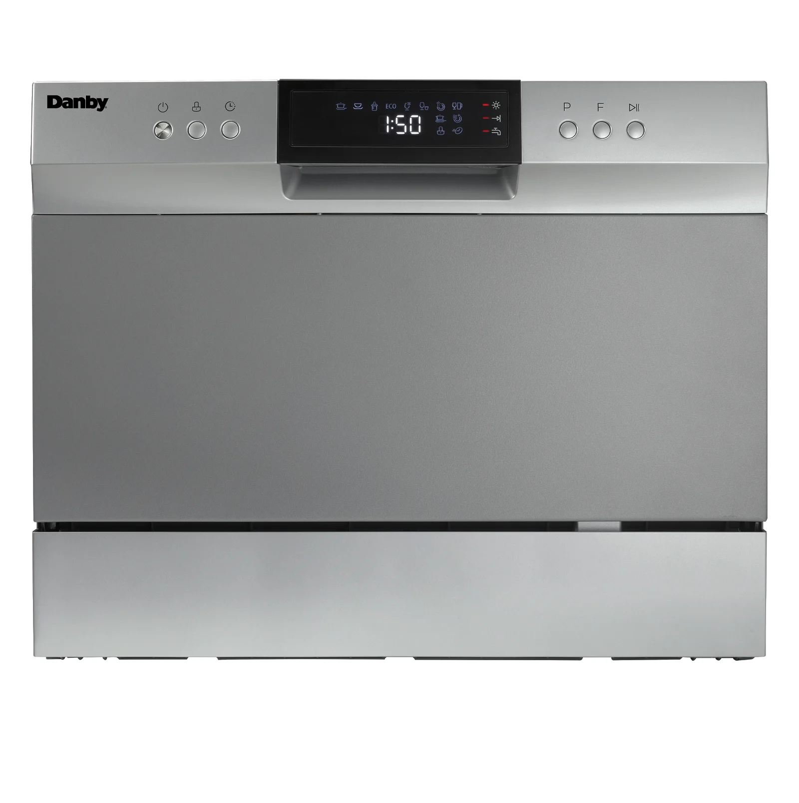A countertop dishwasher