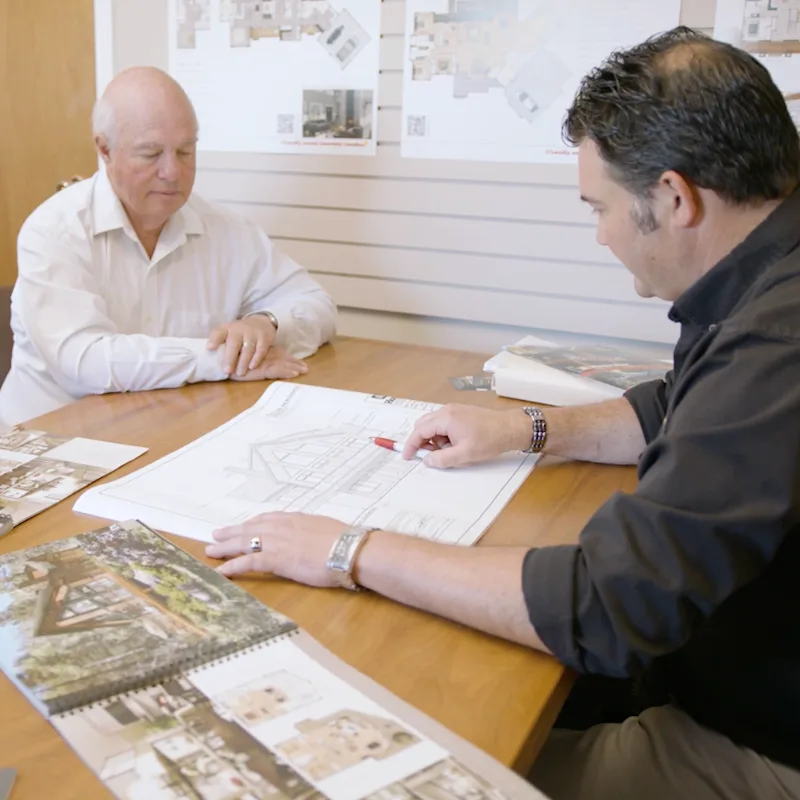 A customer consulting a contractor